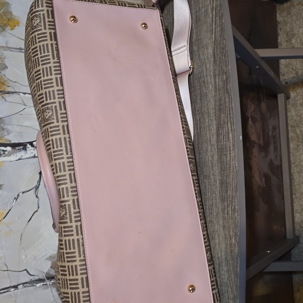 Anne Klein Elegant Pink and Brown Women's Overnight Bag - Picture 6 of 6